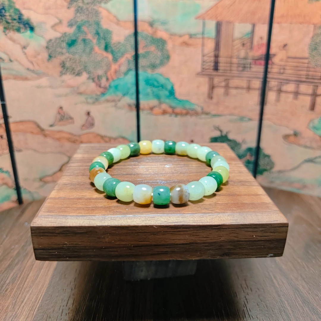 R和田玉多宝桶珠手串（卡8）1980