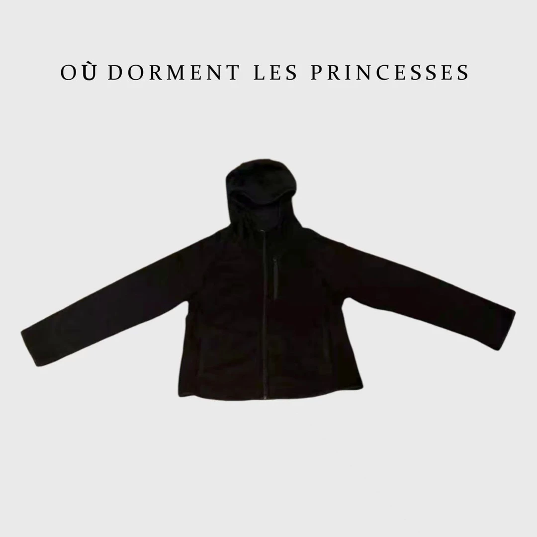 Fen姐|【生命力】时髦休闲修身保暖摇粒绒拉链连帽长袖外套25461