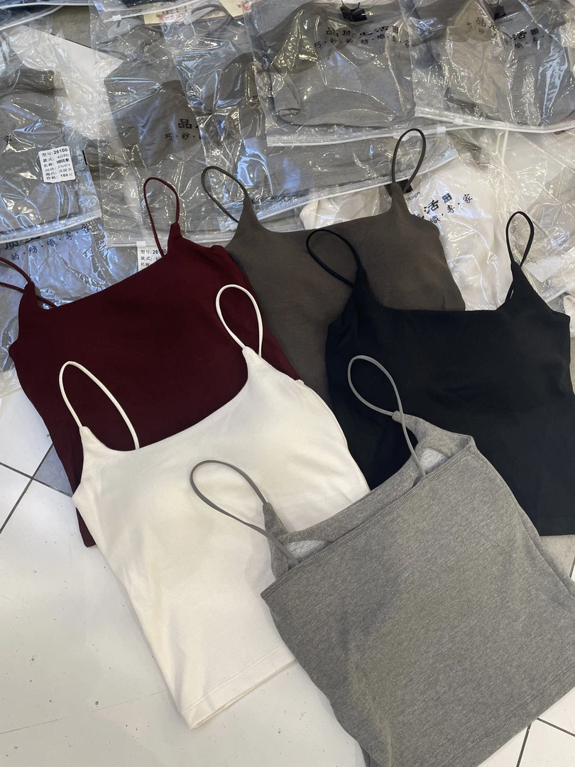 百搭U领加薄绒常规百搭吊带