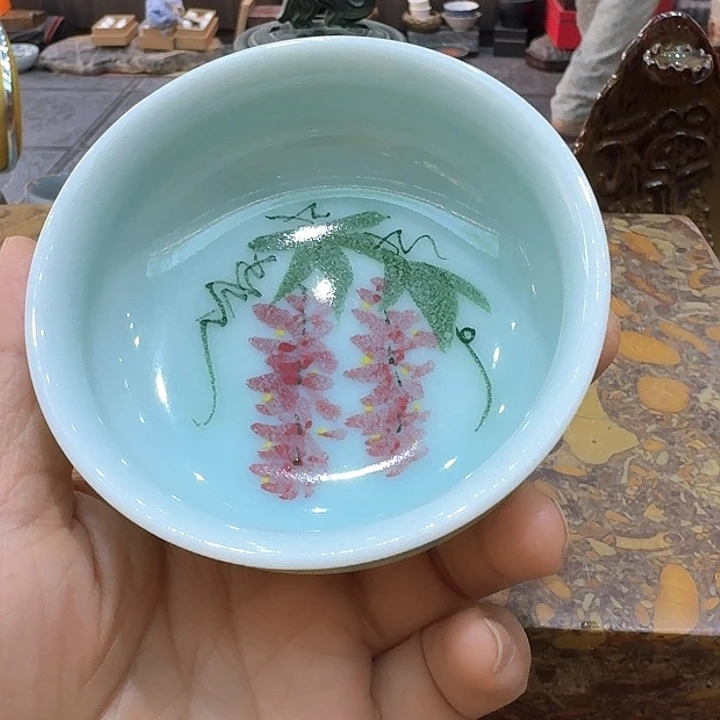 手绘杯一个，瓷。。。