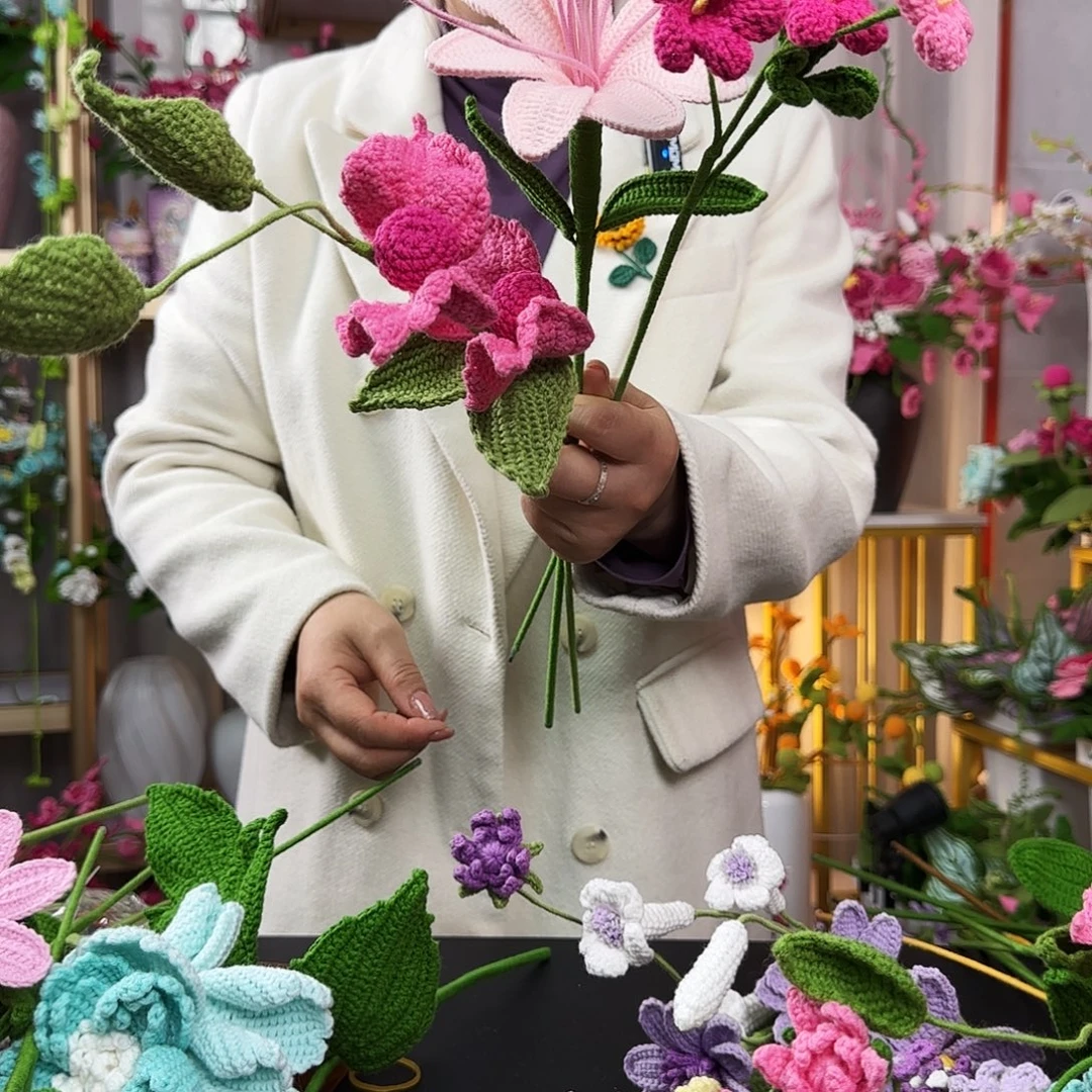 纯手工钩织钩织花束