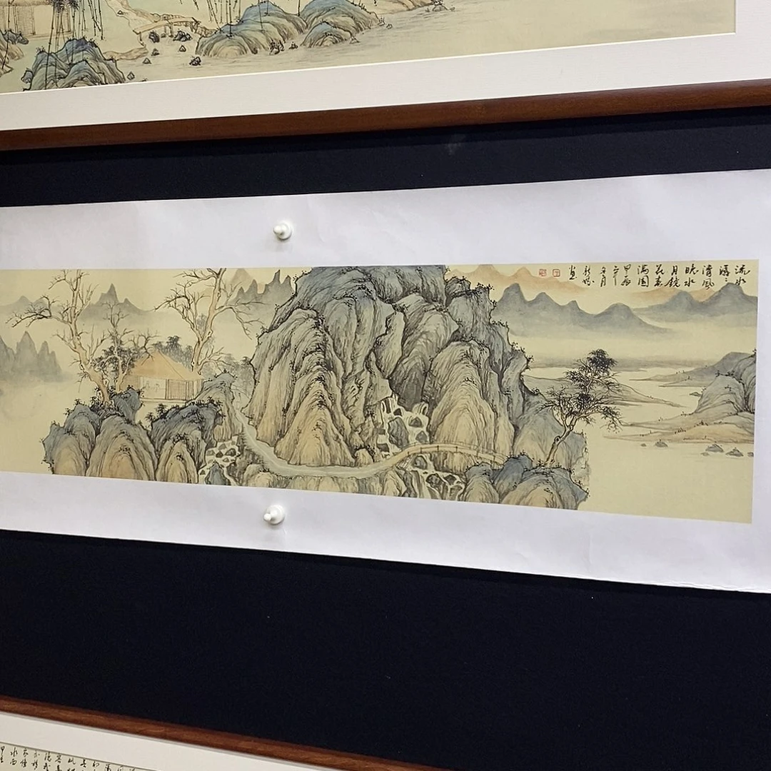 国画心**动手绘国画，精品山水，四尺对开，画心