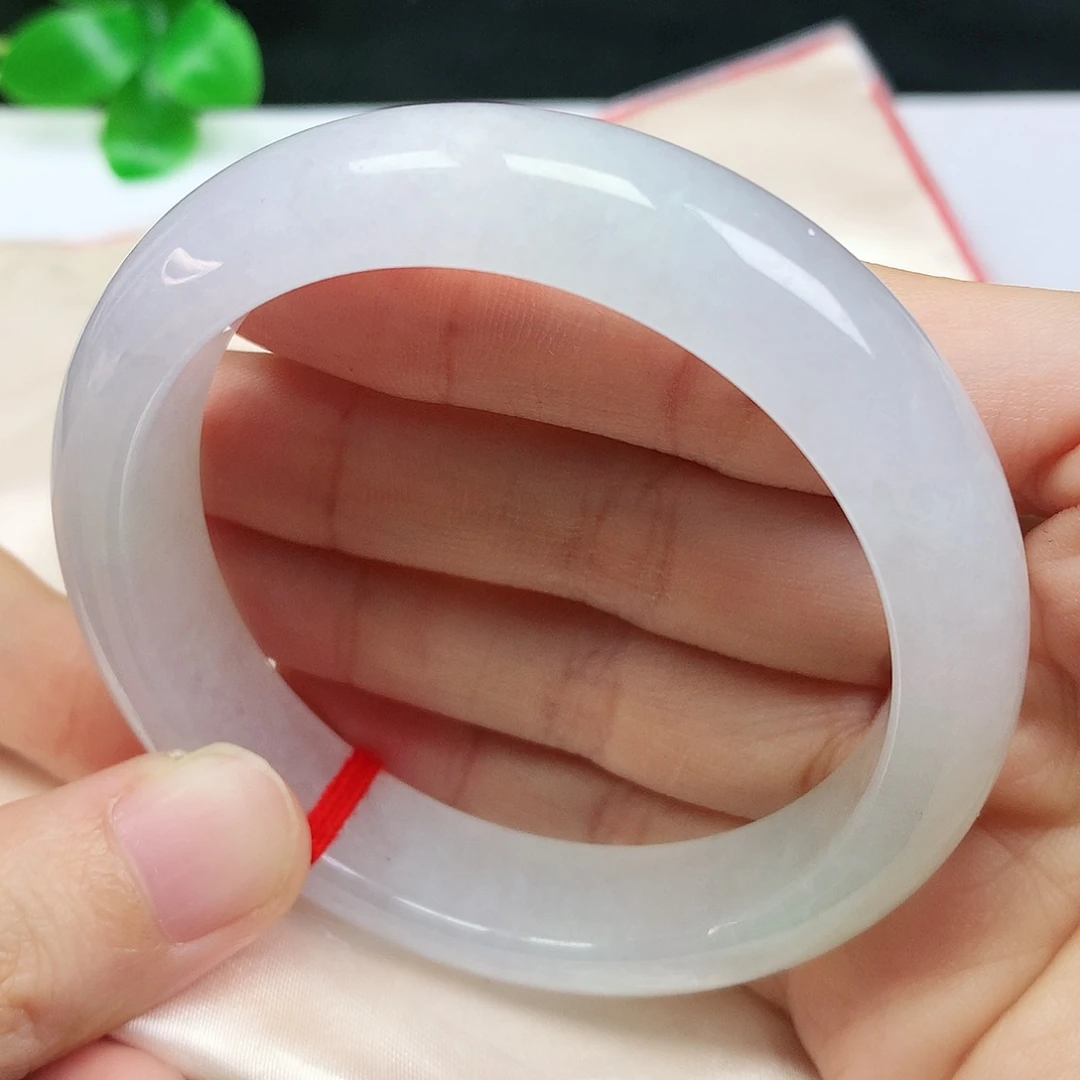 未镶嵌手镯翡翠53.9圈口冰春彩740