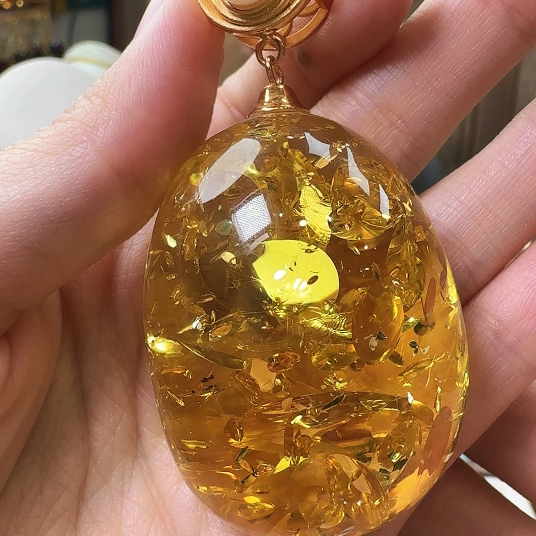琥珀未镶嵌颈饰吊坠