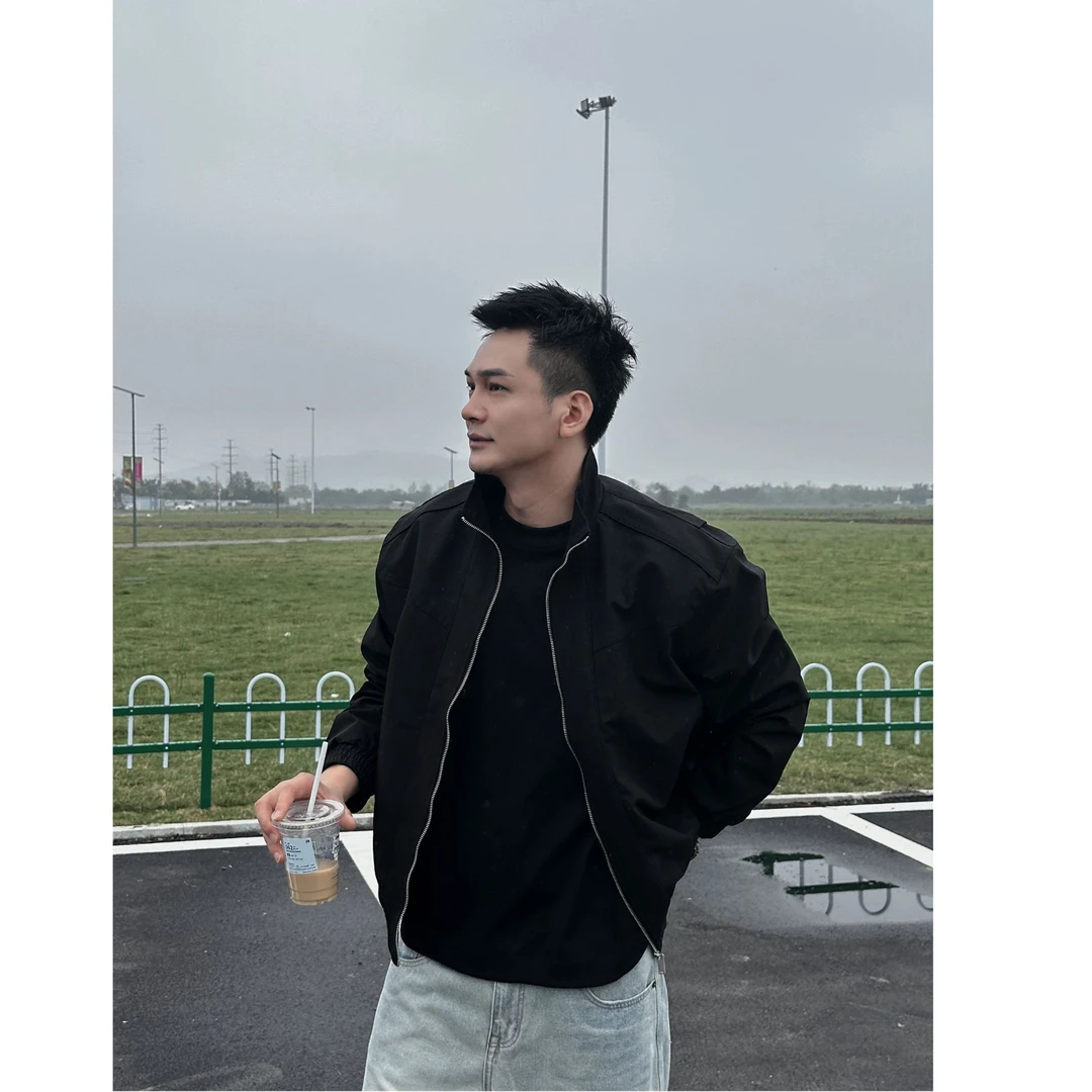 【DDZ】秋季美式宽松立领正肩工装休闲夹克外套