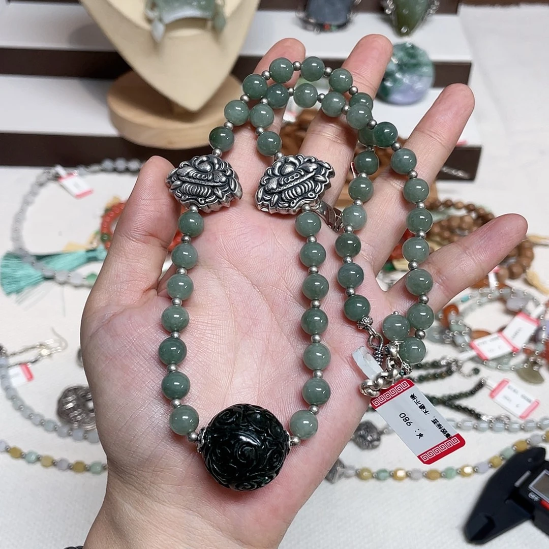 足银足银錾刻配饰锁骨链