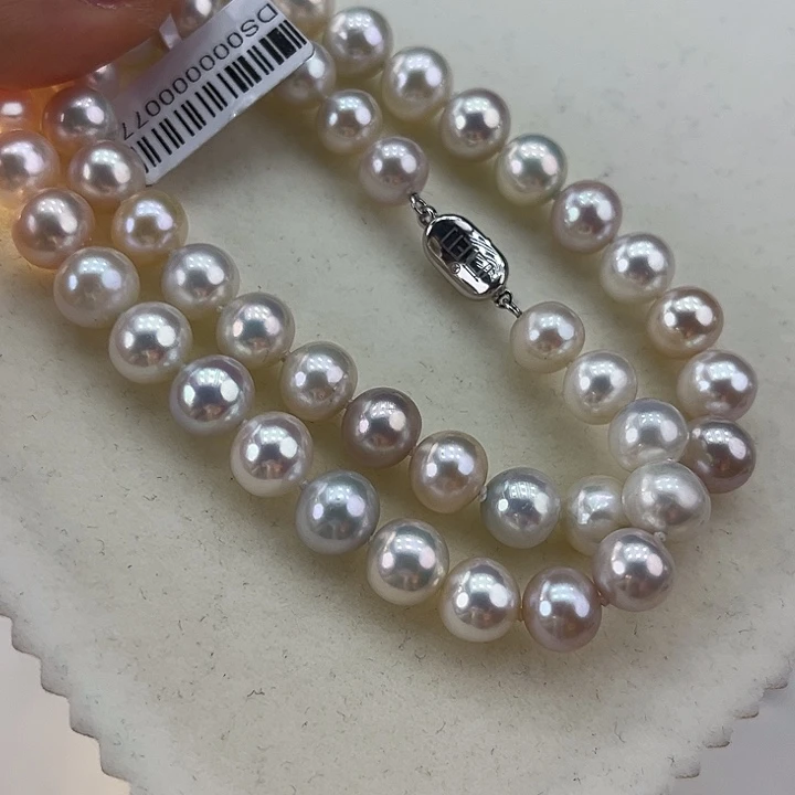 淡水珍珠颈饰银S925镶嵌➕9-9.5多宝炫彩极光