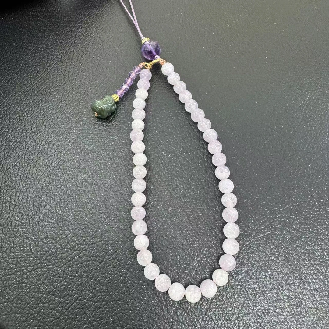 非金属皮质手链 手机链紫水造型