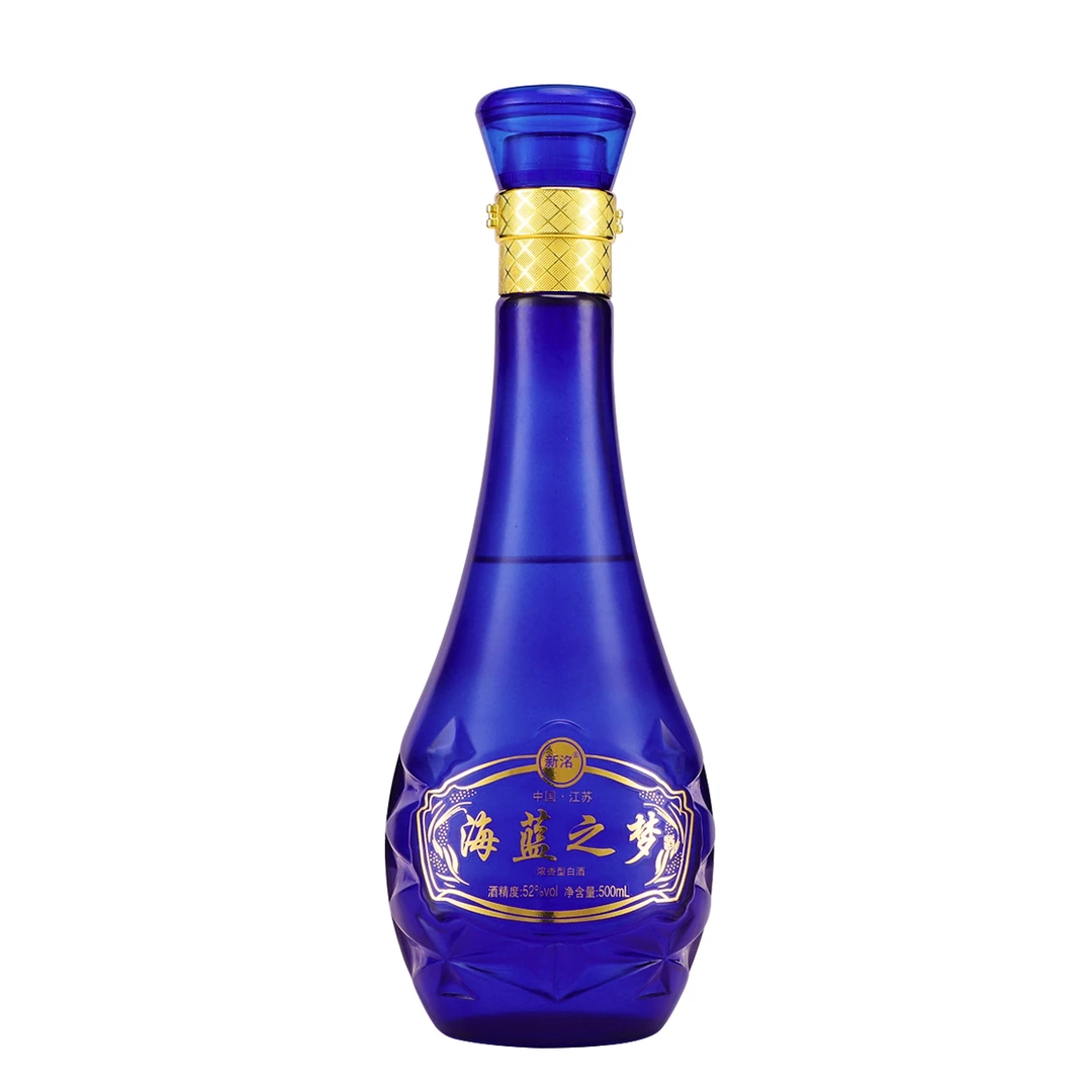 新洺海蓝之梦浓香型白酒52度500ml整箱礼盒装51-60度
