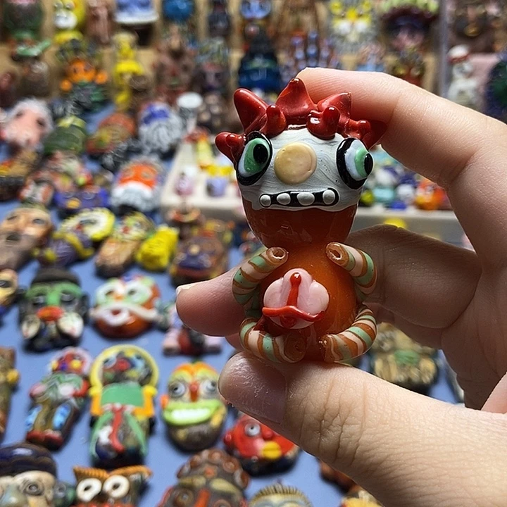 颈饰琉璃火苗小坏娃051