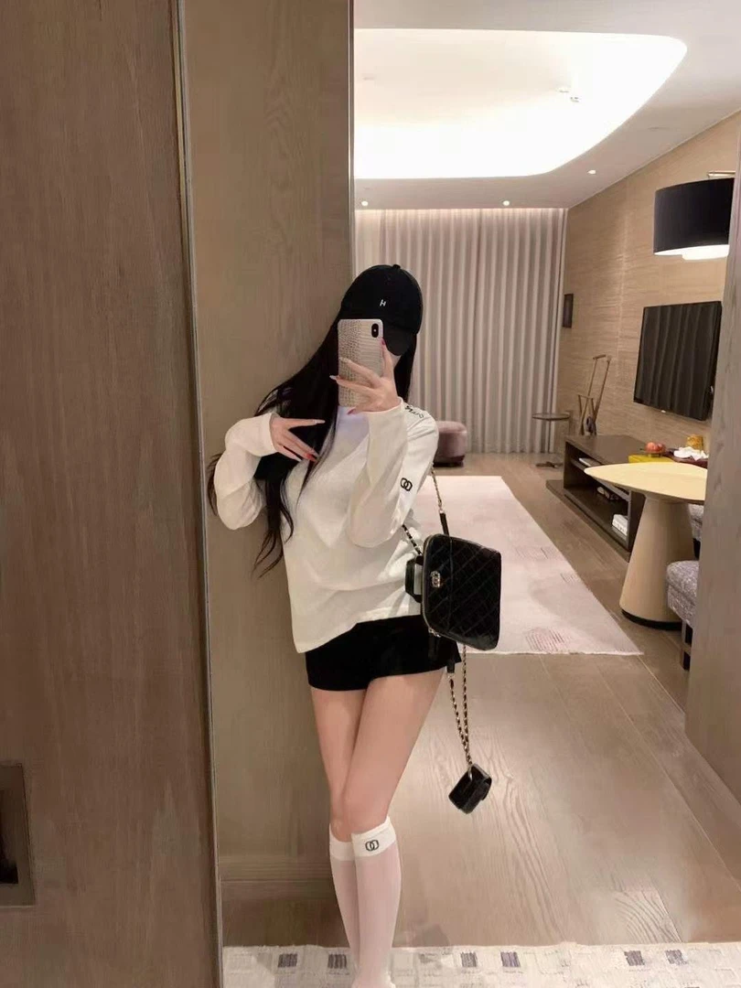 YDD•「Z-301」新款"字母香"秋冬小众设计感慵懒宽松百搭T恤XZ-6030