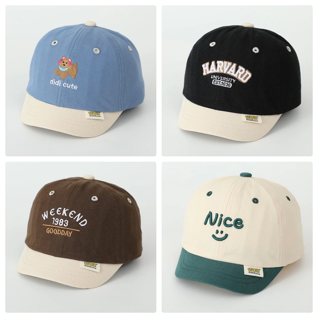 爆款春季短檐儿童鸭舌帽时尚休闲超吸睛幼童可爱刺绣字母棒球帽
