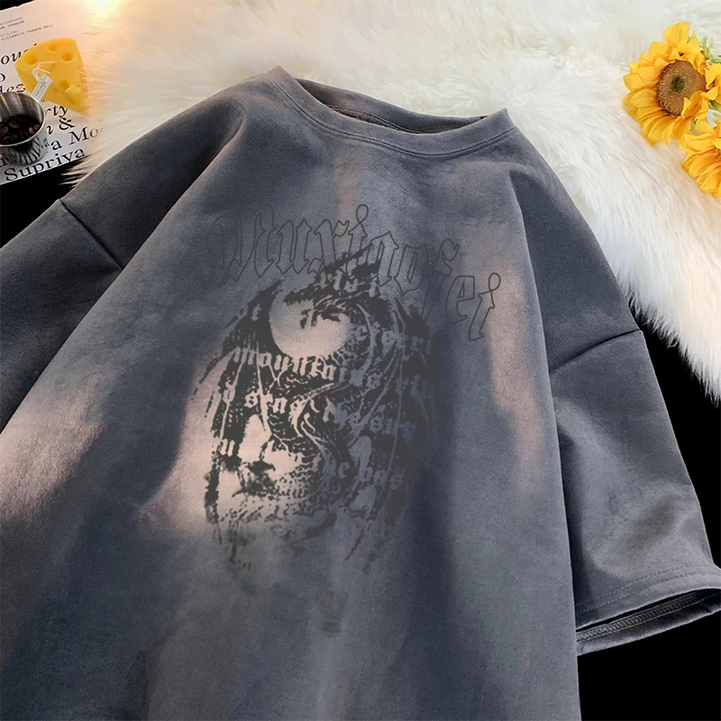 美式重磅t恤短袖男夏季高级感痞帅男士慵懒风重磅男生高级感男装