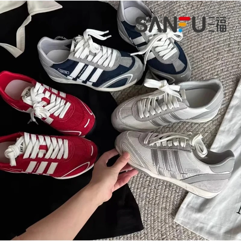 三福德训鞋女2025爆款平底软底透气轻便新款复古百搭阿甘鞋休闲鞋