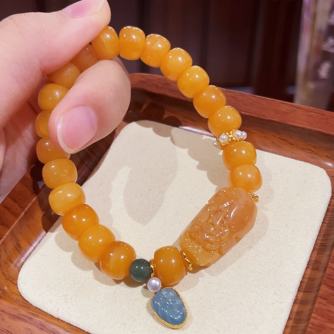 未镶嵌蜜蜡手链手串