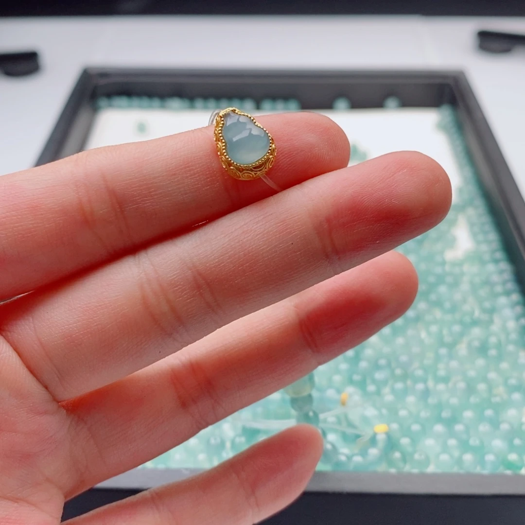 银S925镀金镶嵌手链翡翠配饰