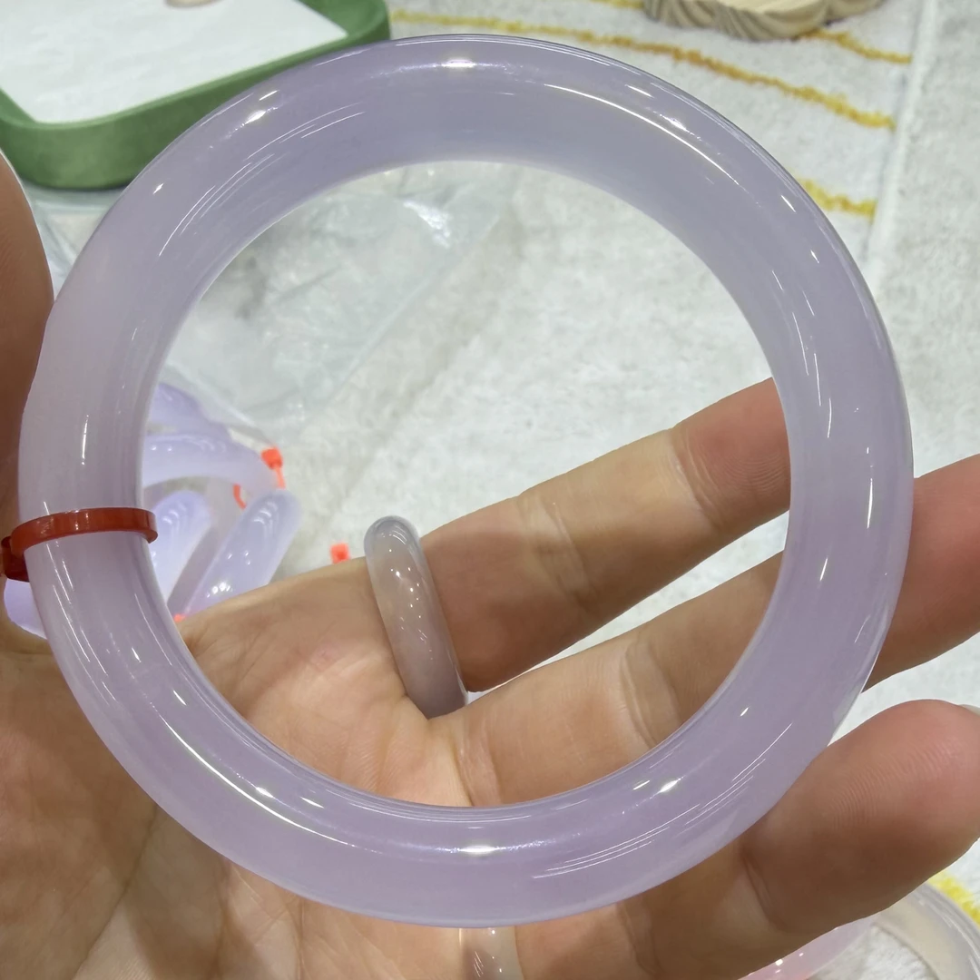 天然玉髓原矿紫手镯55.7圈口