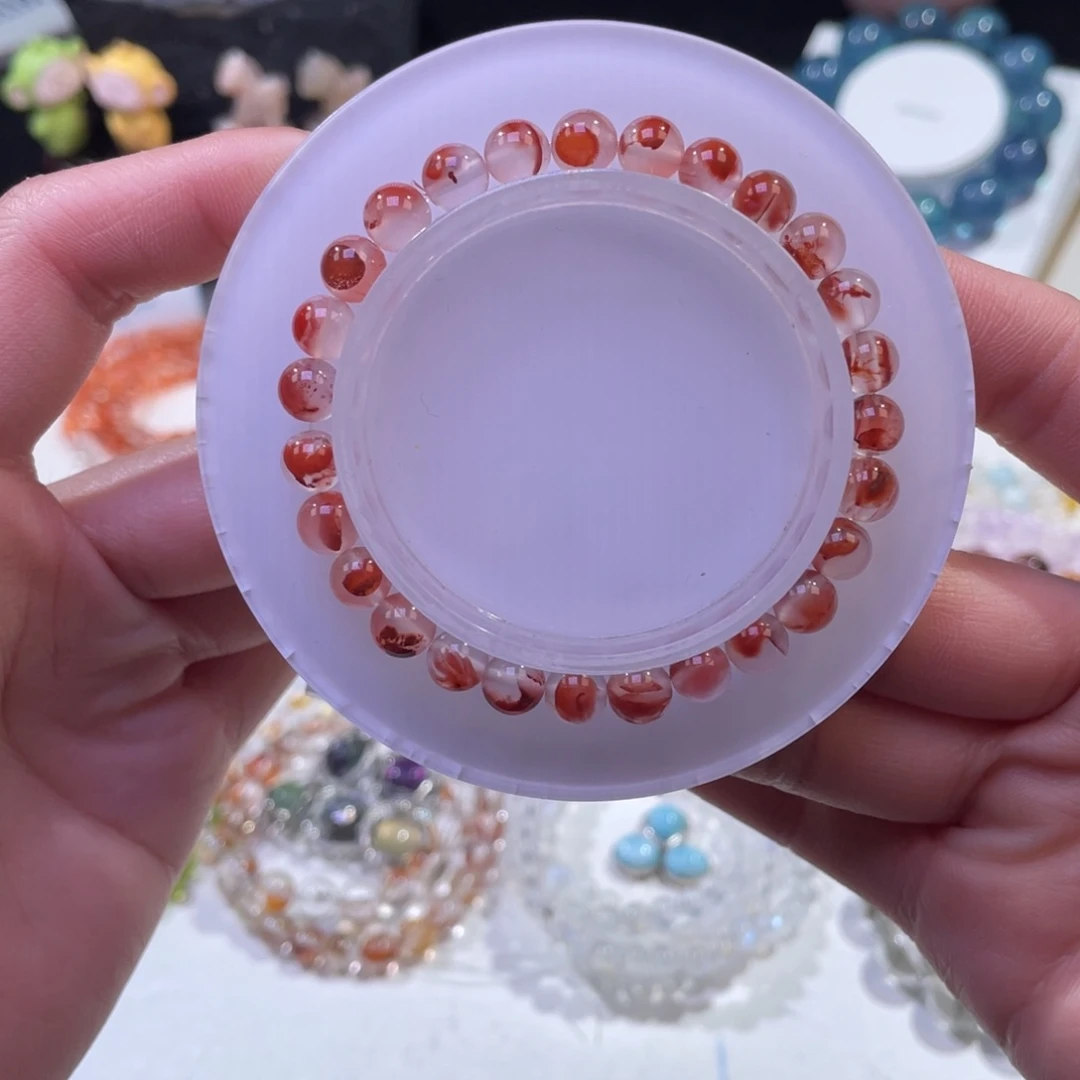 未镶嵌手链水晶冰飘锦鲤南红玛瑙6mm