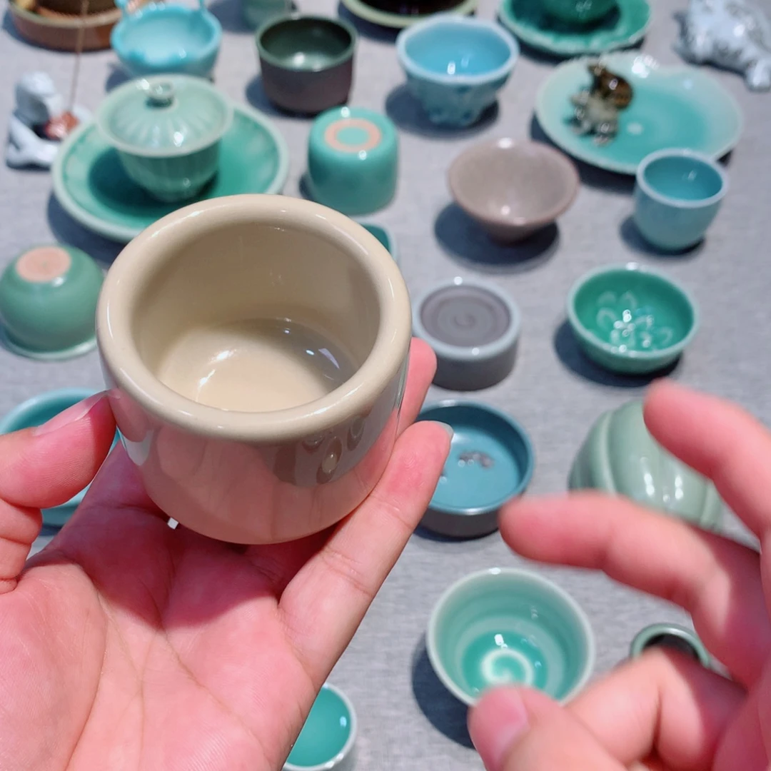 用***4龙泉青瓷茶具杯子