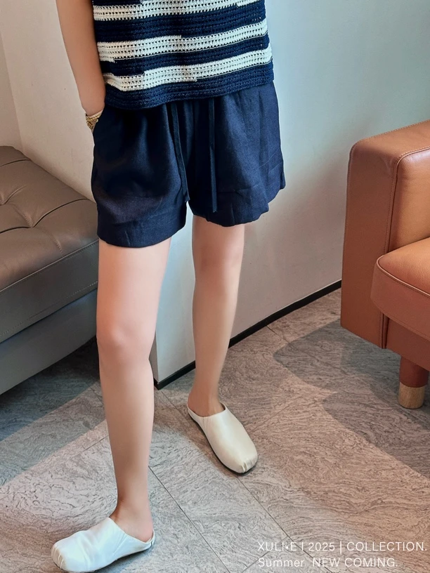 XULI'S EPOCH松紧腰抽绳蓝短裤·25限定· K123