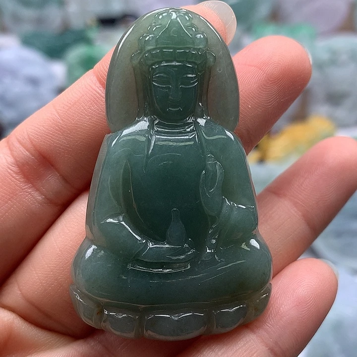 翡翠未镶嵌颈饰观音福利洒黄翡福利