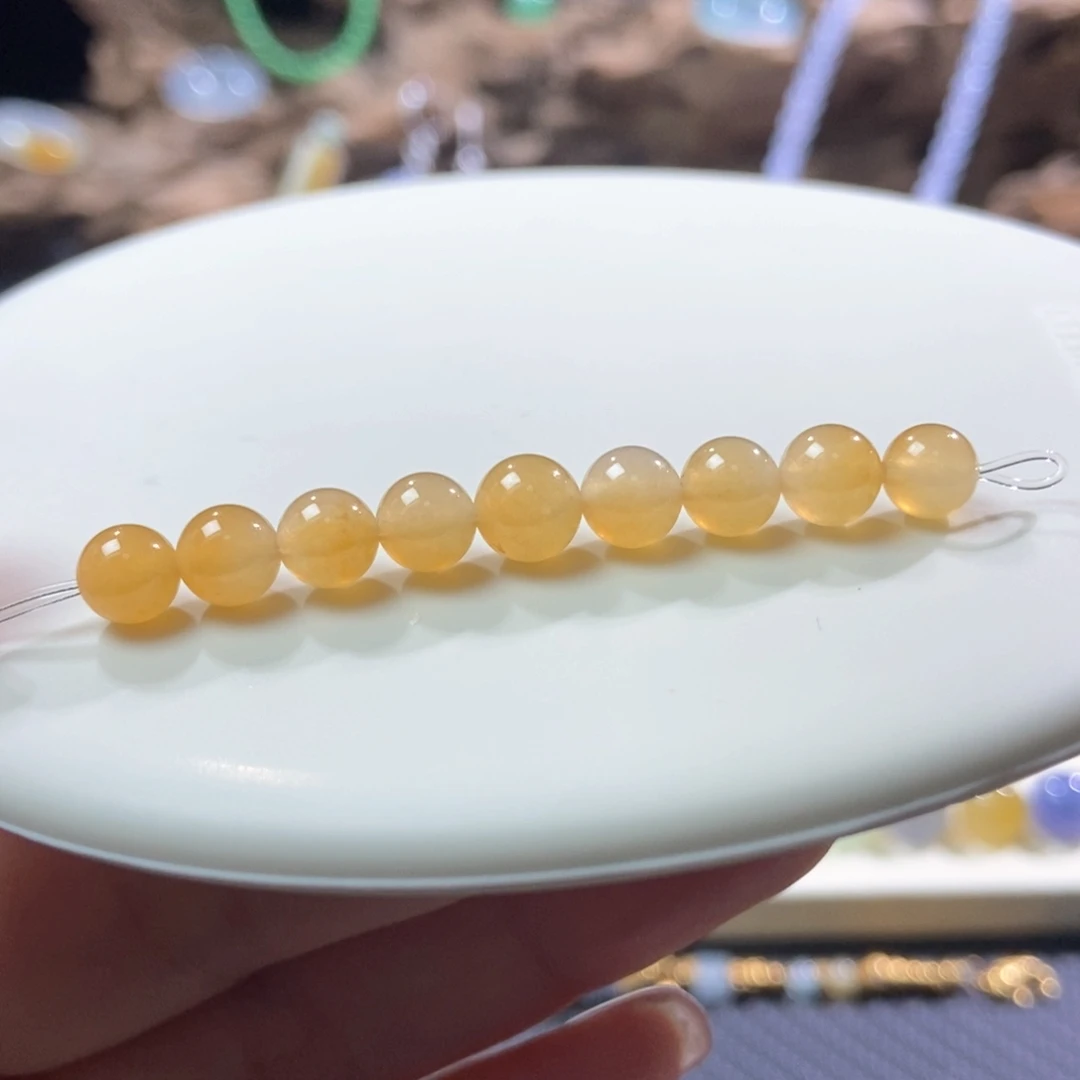 翡翠散珠冰橙黄圆珠卡6+多样性发其一