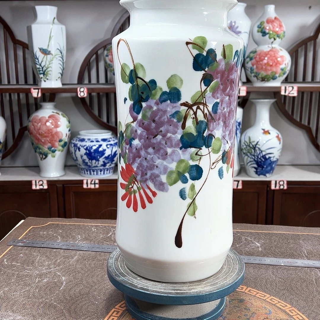 摆件景德镇陶瓷书紫藤