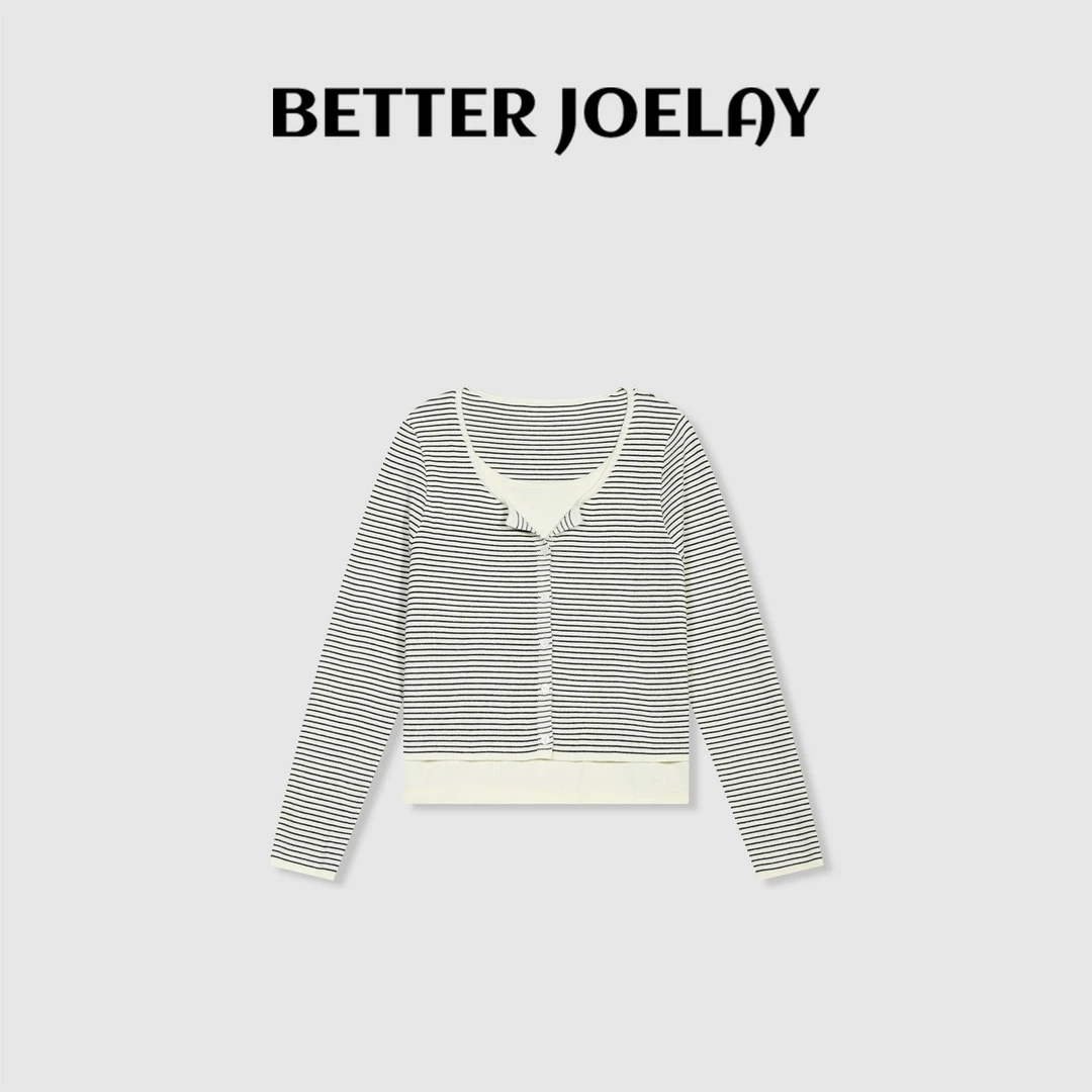 BETTER JOELAY-【晚林悠悠】时尚百搭休闲T恤长袖慵懒简约WS92269