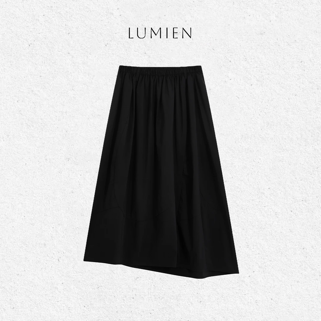 【LUMIEN】时尚极简风立体剪裁棉锦砂洗皱设计感宽松半裙LX5DRR122