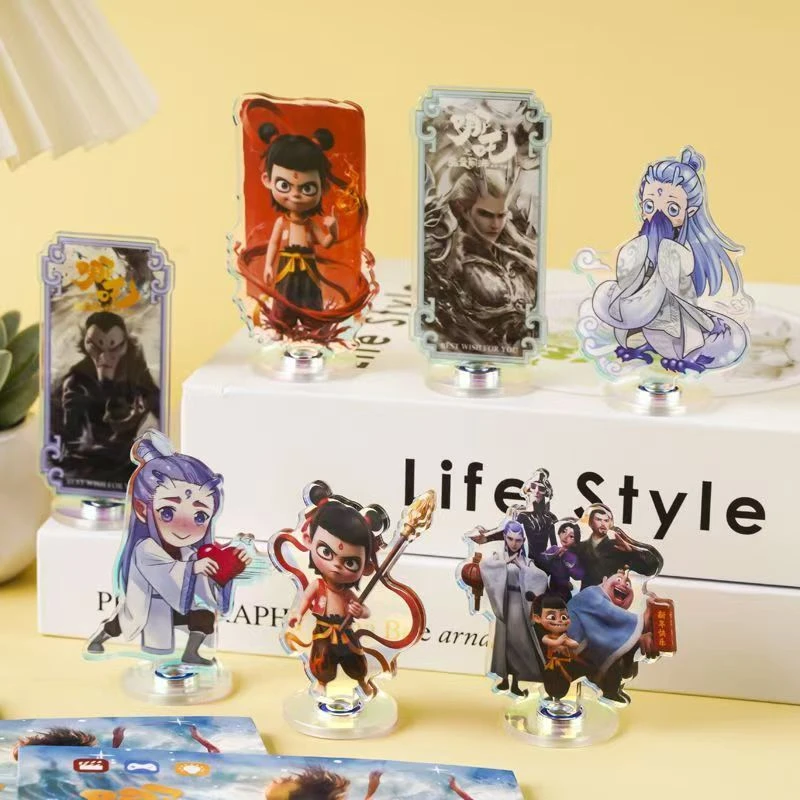 哪吒创意卡通旋转立牌立体摆件动漫展示牌
