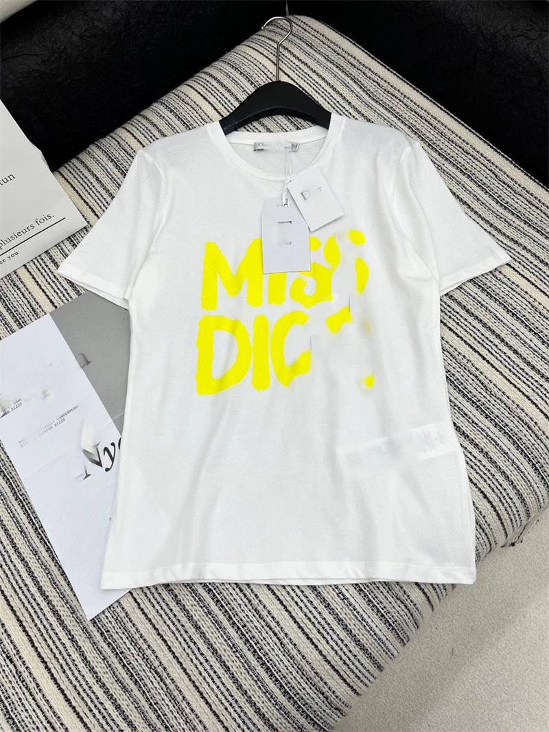 25夏季新品南油高定dio简约百搭时尚宽松全棉舒适圆领套头短袖