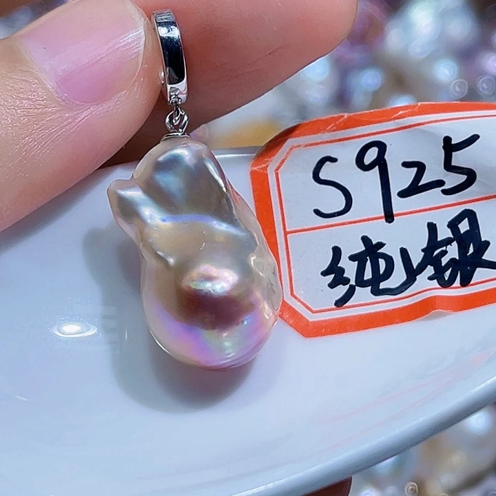 淡水珍珠银S925镶嵌颈饰