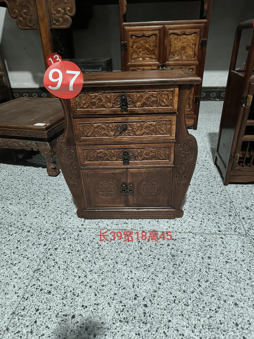 97   花梨木     花瓶氏  三抽两门多宝柜