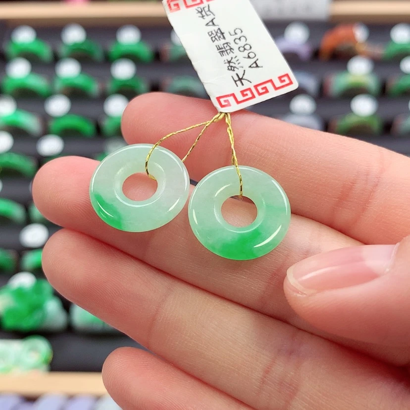 【闪购商品】未镶嵌戒指翡翠甜甜圈一对