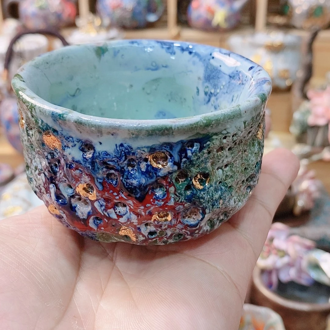 粗陶志野柴烧茶器