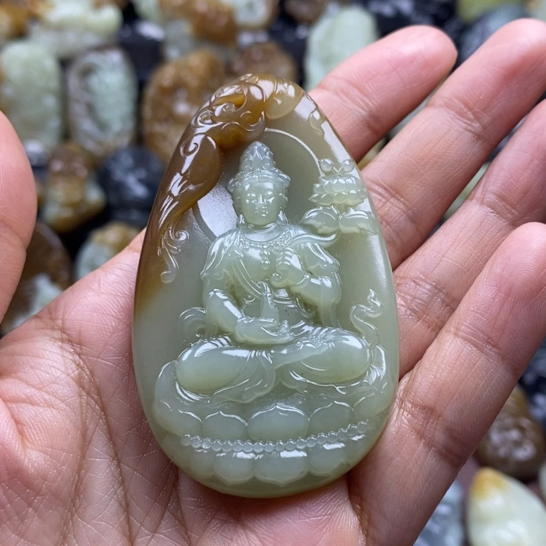 吊坠(不含链)未镶嵌和田玉（糖玉）风**起