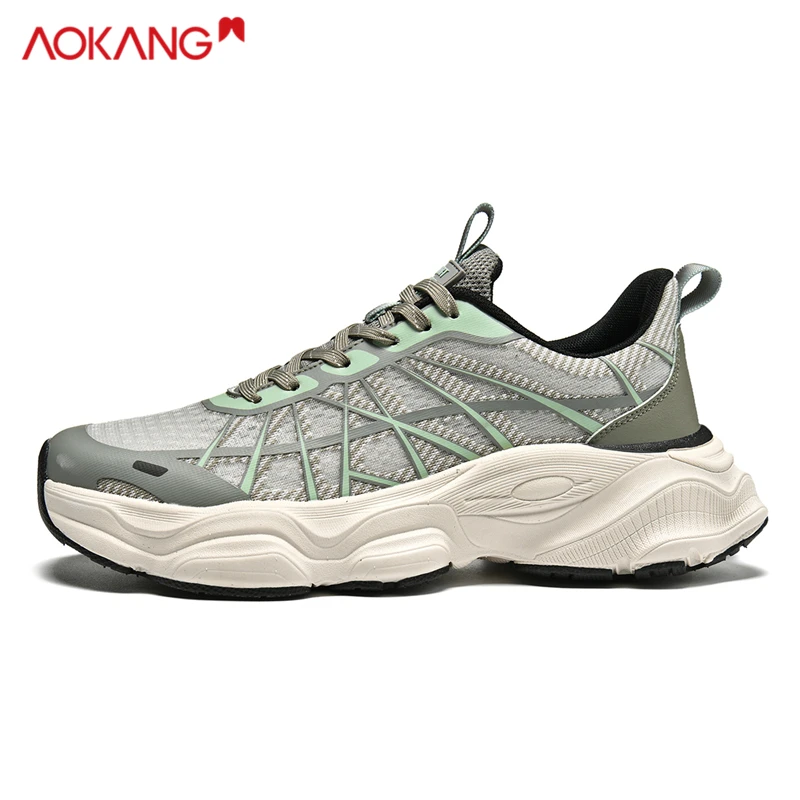 Aokang/奥康官方正品男鞋欧若风老爹鞋男秋冬透气冰丝网面运动鞋
