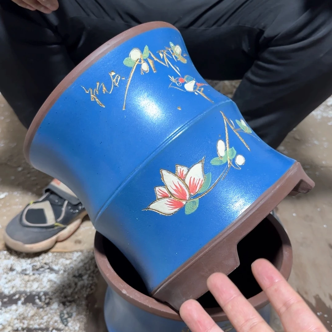 紫砂花盆口径20高度21