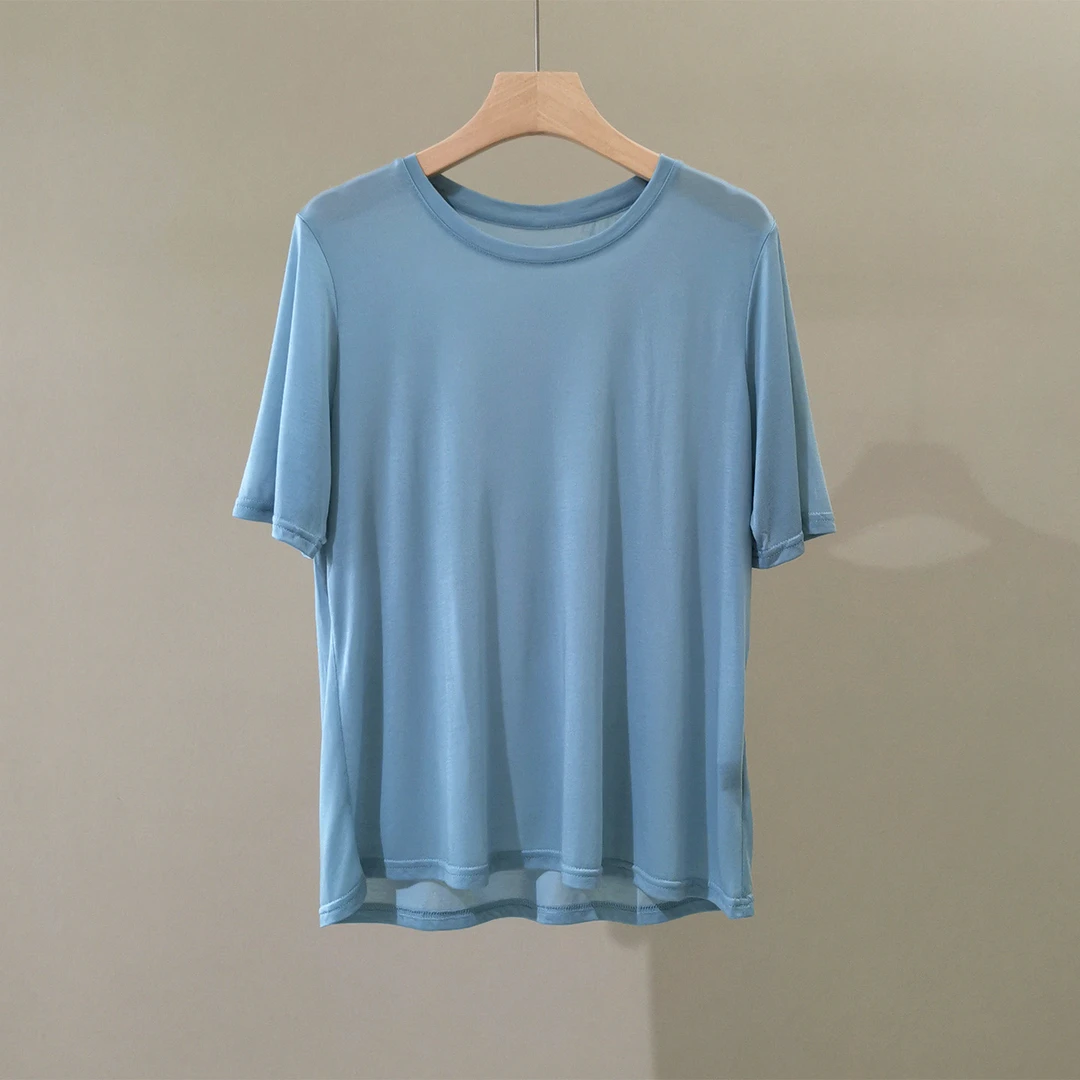 全球好物Mirendane夏季轻薄短袖面膜T恤女 纯色套头上衣女