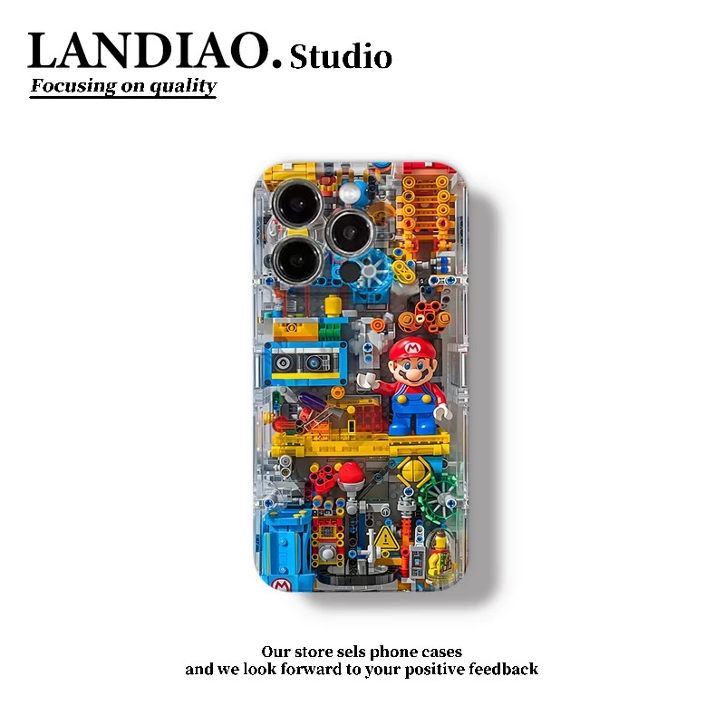 积木马里奥适用苹果16/15promax菲林手机壳华为P70小米15vivooppo