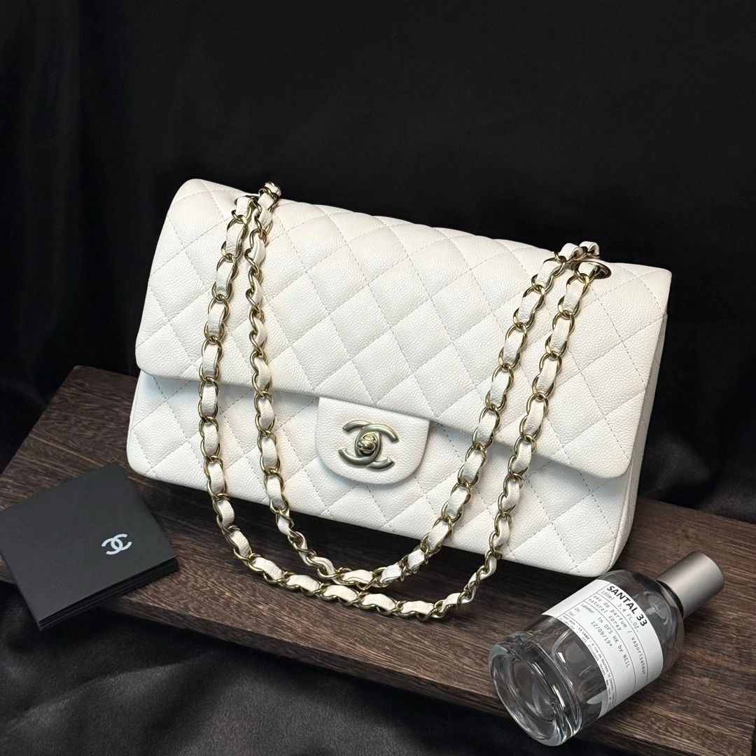 95新 Chanel/香奈儿 Chanel 白金 荔枝牛 经典cf中号/600285403