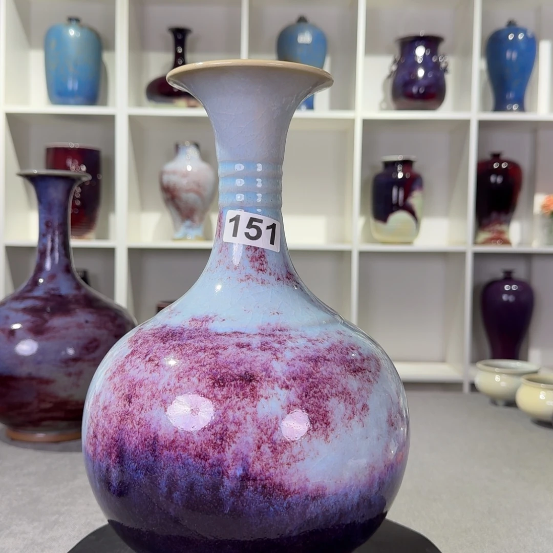 万***青摆件陶福利钧窑摆件纯手工