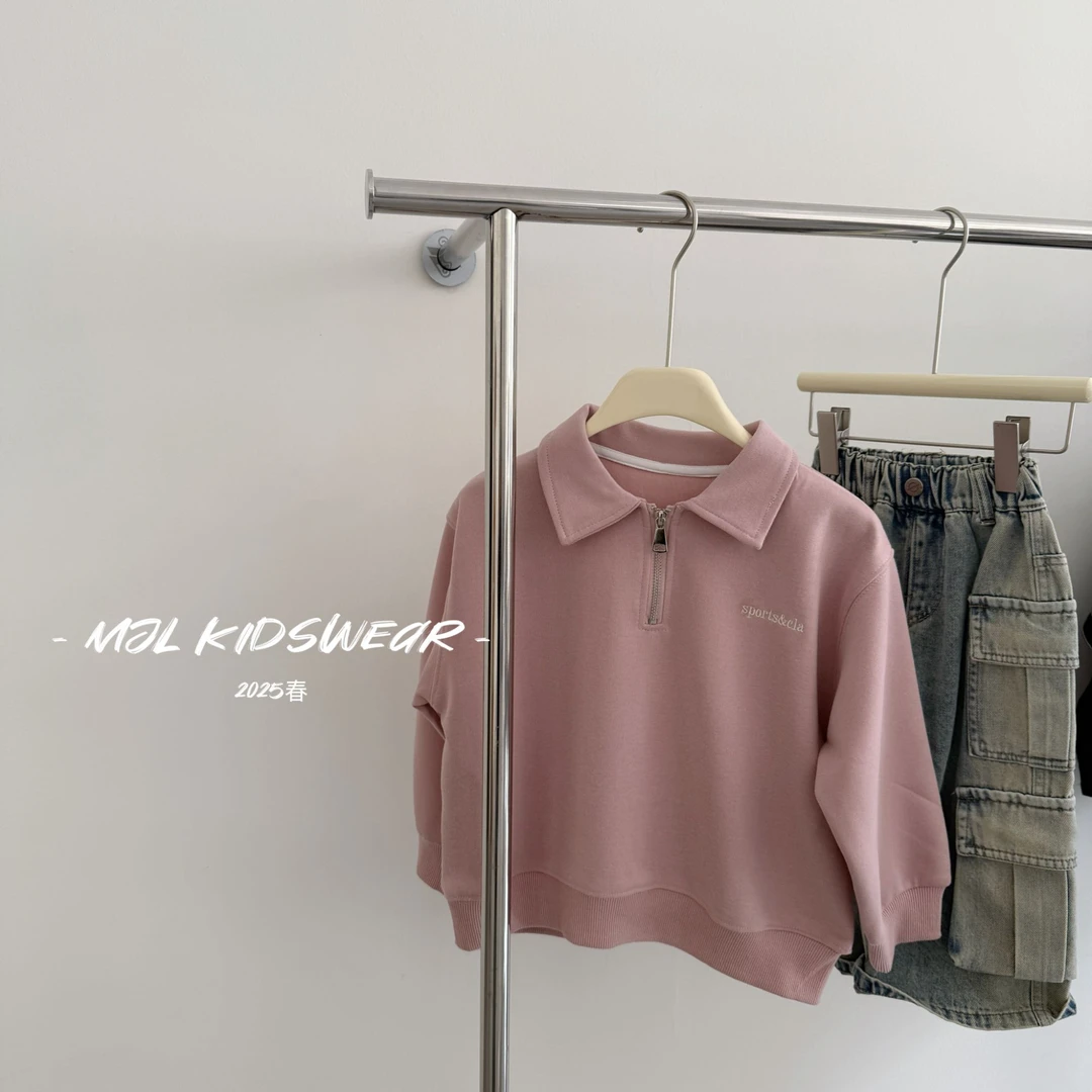 米捷来2025春季新款纯棉polo显白儿童卫衣M022