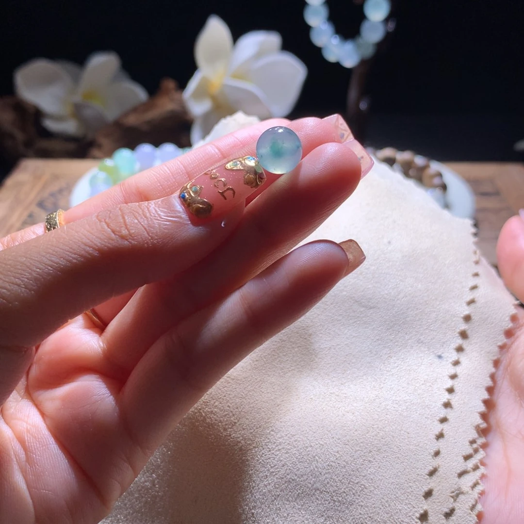 散珠翡翠冰飘蓝花*有包容9.5m m
