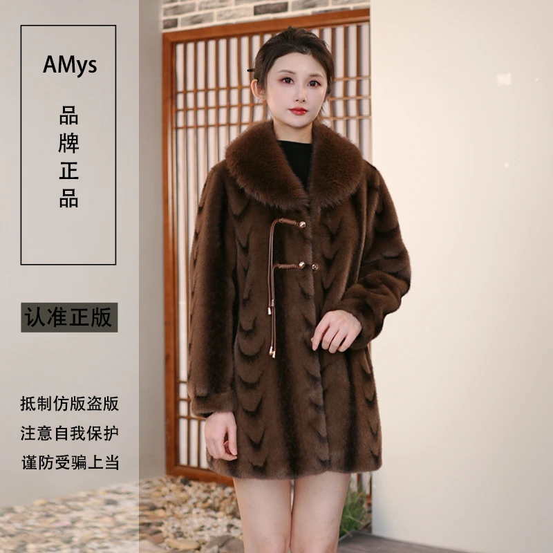 北极貂【进口·皮草】贵气貂毛女装冬款中长款中老年女士冬装