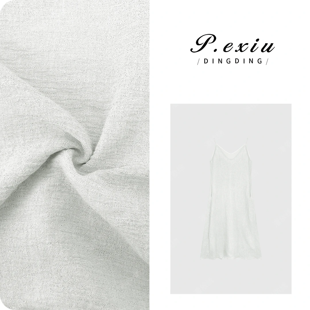 【氧气春夏】100-亚-麻-肌理感V领吊带连衣裙W-62817-2