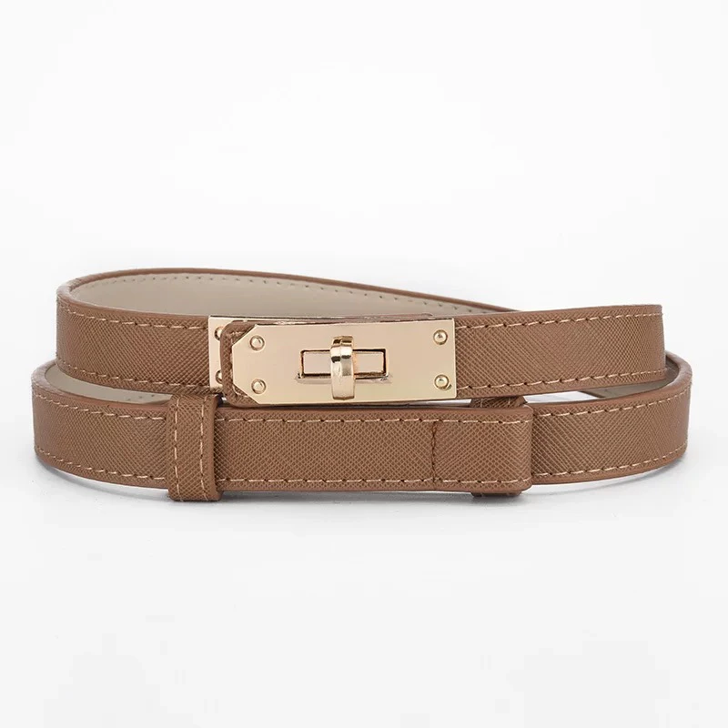 装饰配连衣裙子时尚百搭真皮黑色牛仔裤皮带女