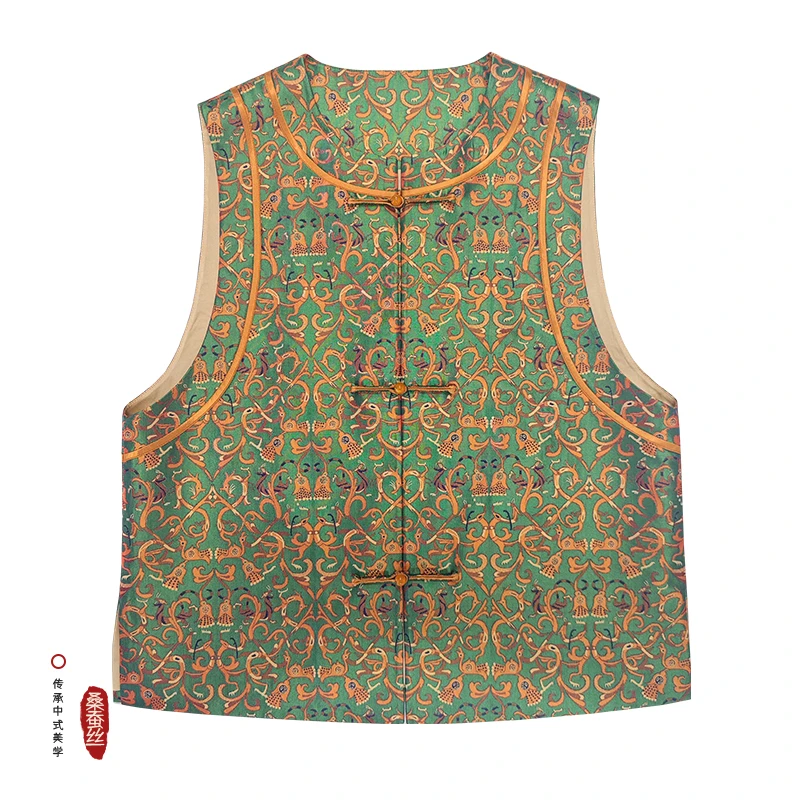 【龙凤共舞】张和才蜀锦马甲 带钢印 满分桑蚕丝面料 WM100-1