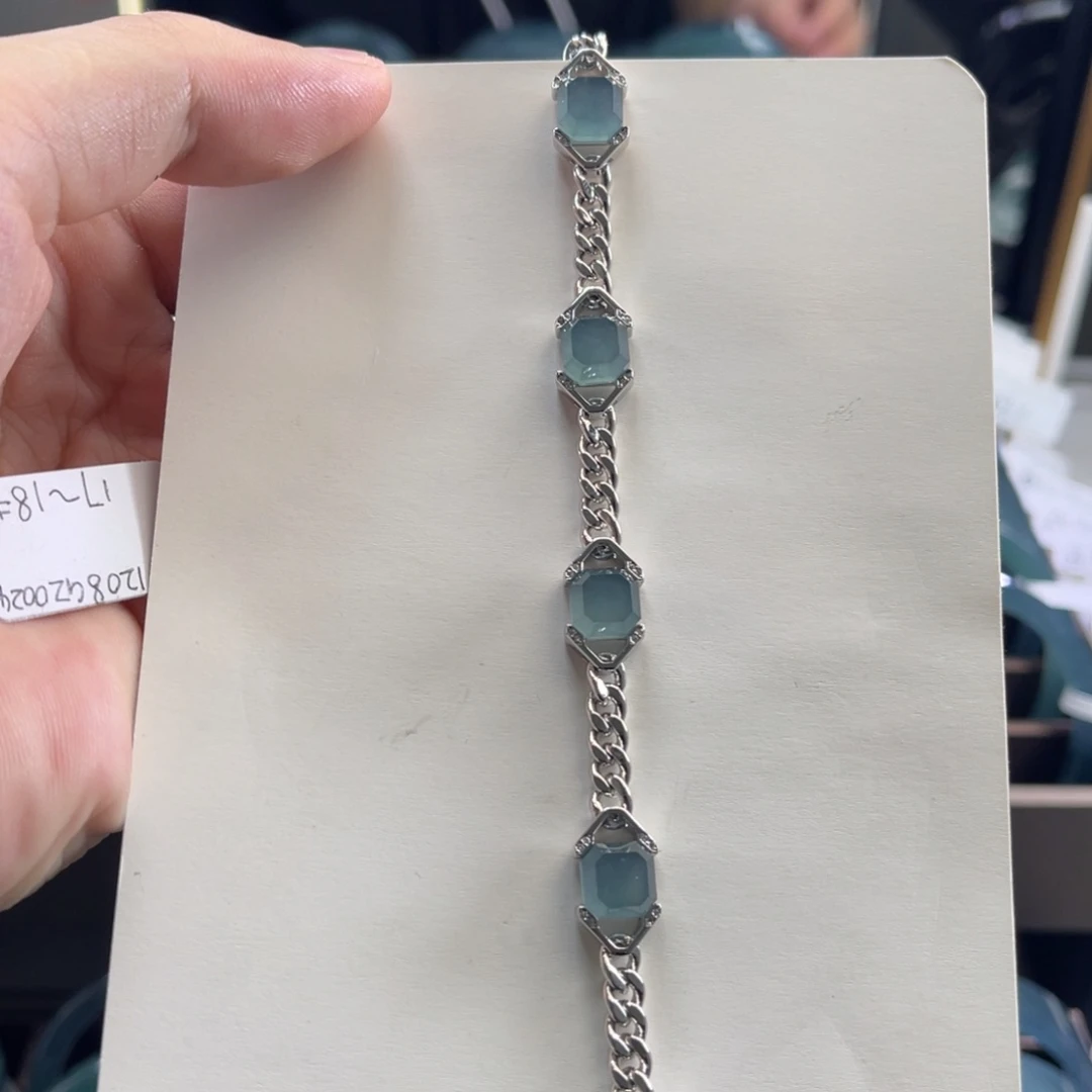 翡翠未镶嵌手镯手链17厘米