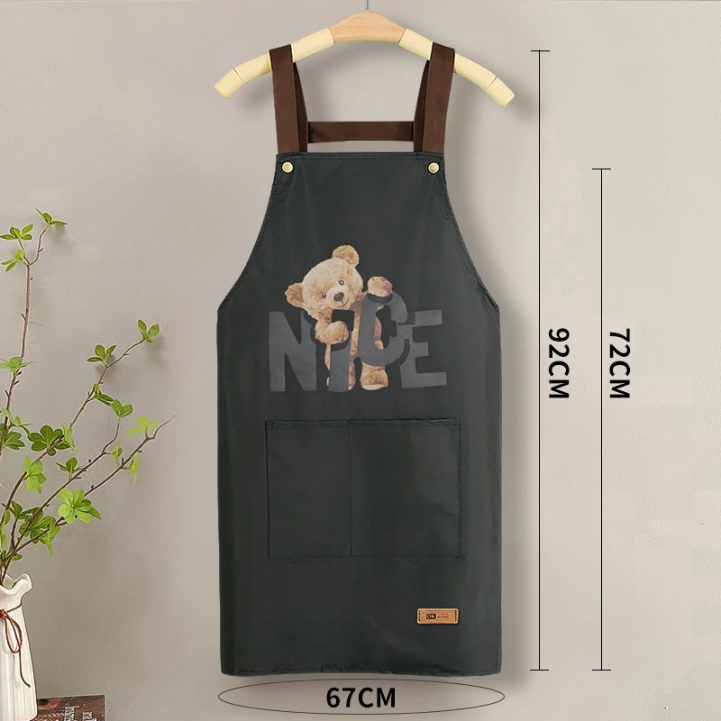 背带家用厨房做饭pvc围裙男女防水防油围腰餐厅餐饮咖啡店工作服